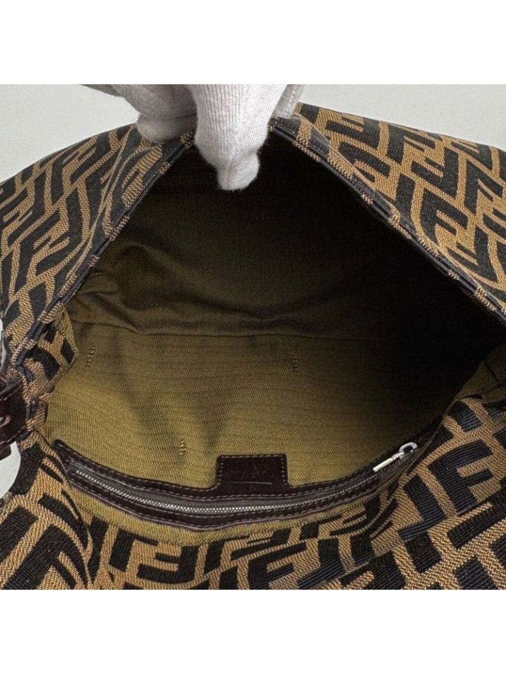 Fendi Zucca Pattern Shoulder Bag Mamma Baguette - Picture 8 of 8